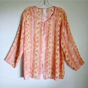 Sheer Silk Womens Top Size Large